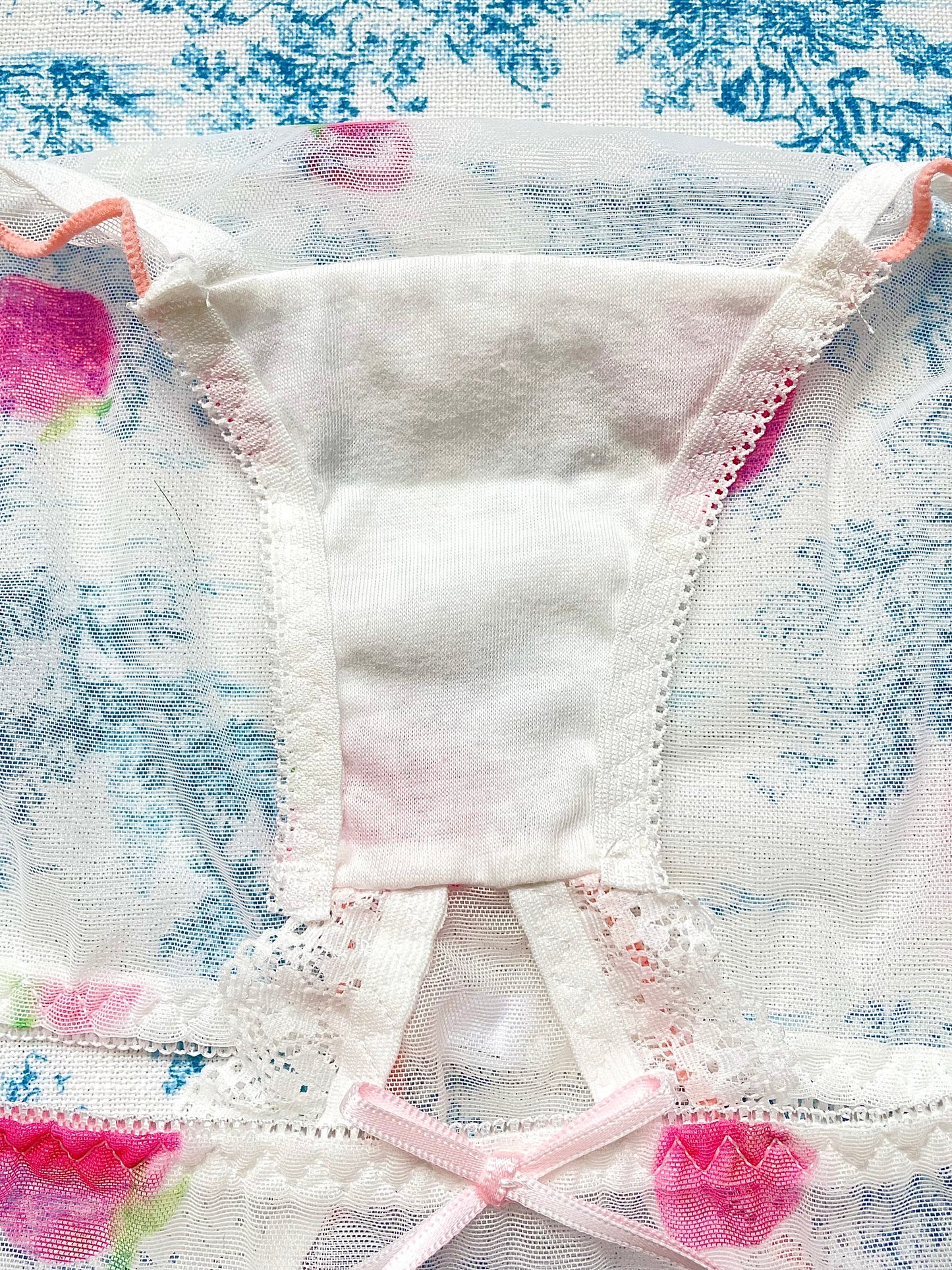White Mesh Strawberry Panty
