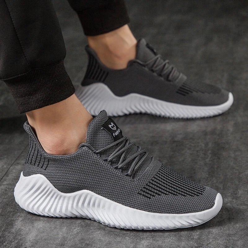 Breathable White Fashion Sneakers for Men - Walter - Mall