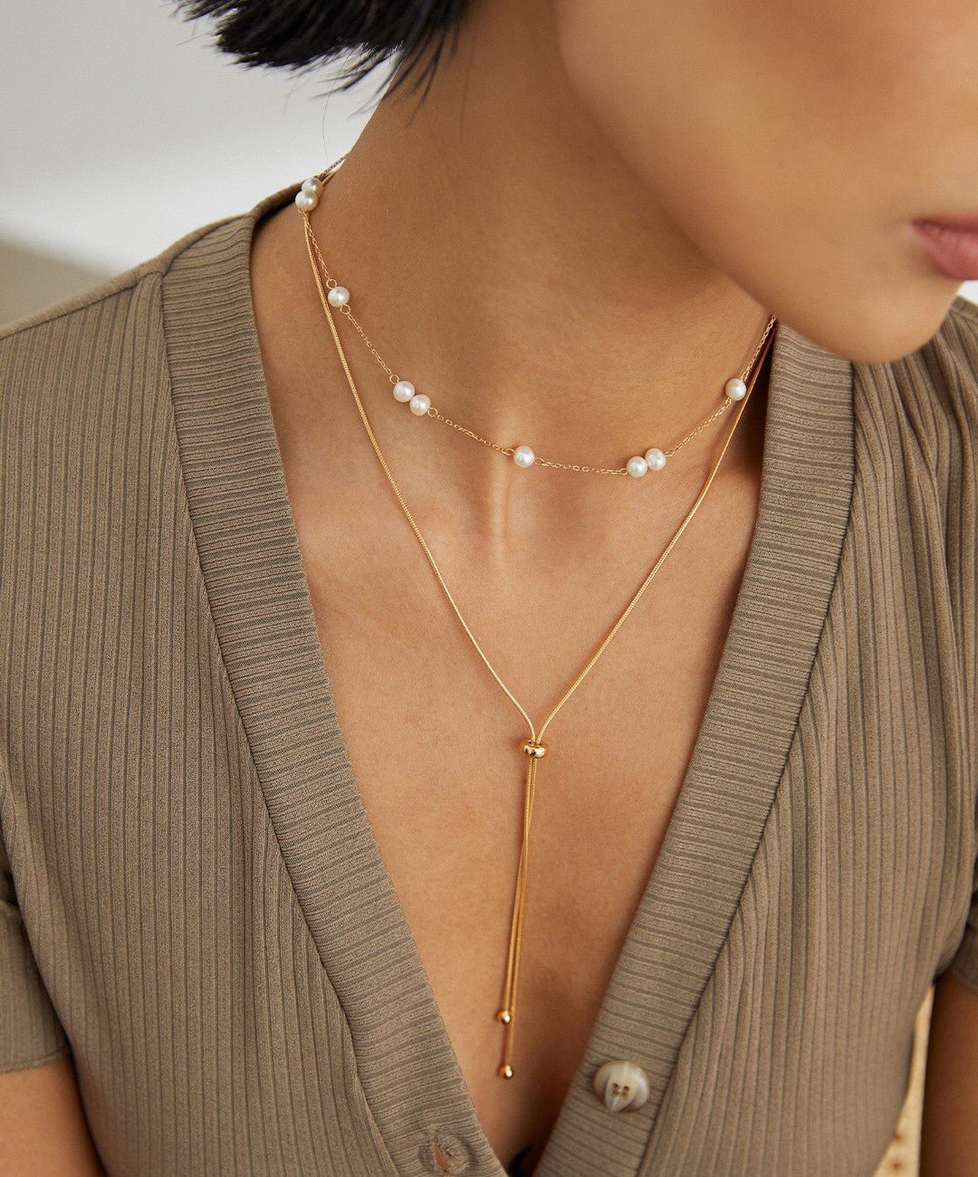 Dainty Freshwater Pearl Choker Necklace - Walter - Mall
