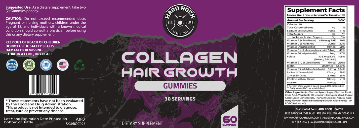 Hair Vitamin Collagen Gummies - 60 Gummies - Walter - Mall