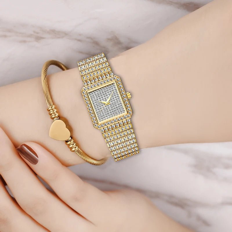 Ladies Gold Square Watch - Walter - Mall