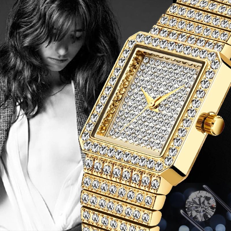 Ladies Gold Square Watch - Walter - Mall