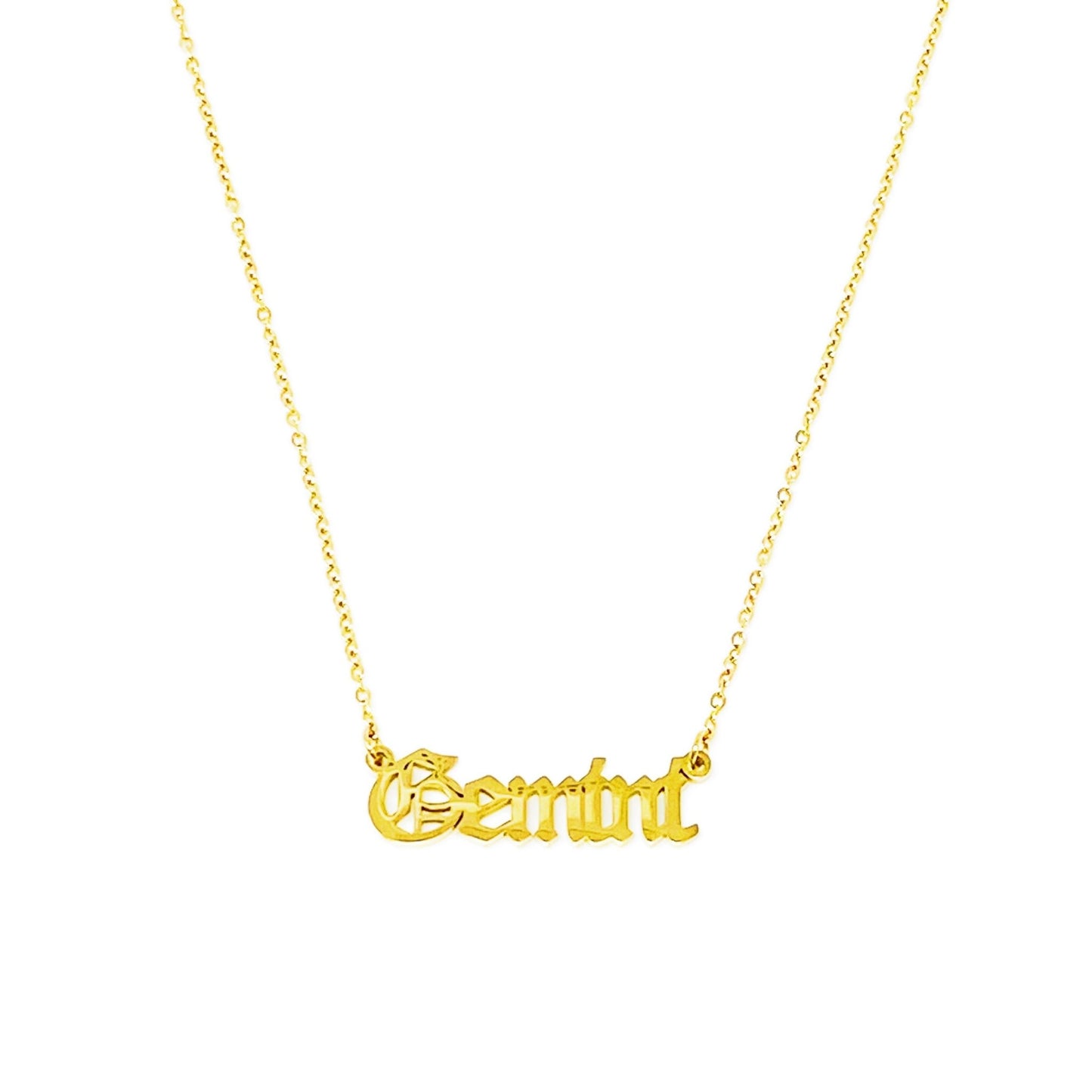 Old English Zodiac Necklace - Walter - Mall