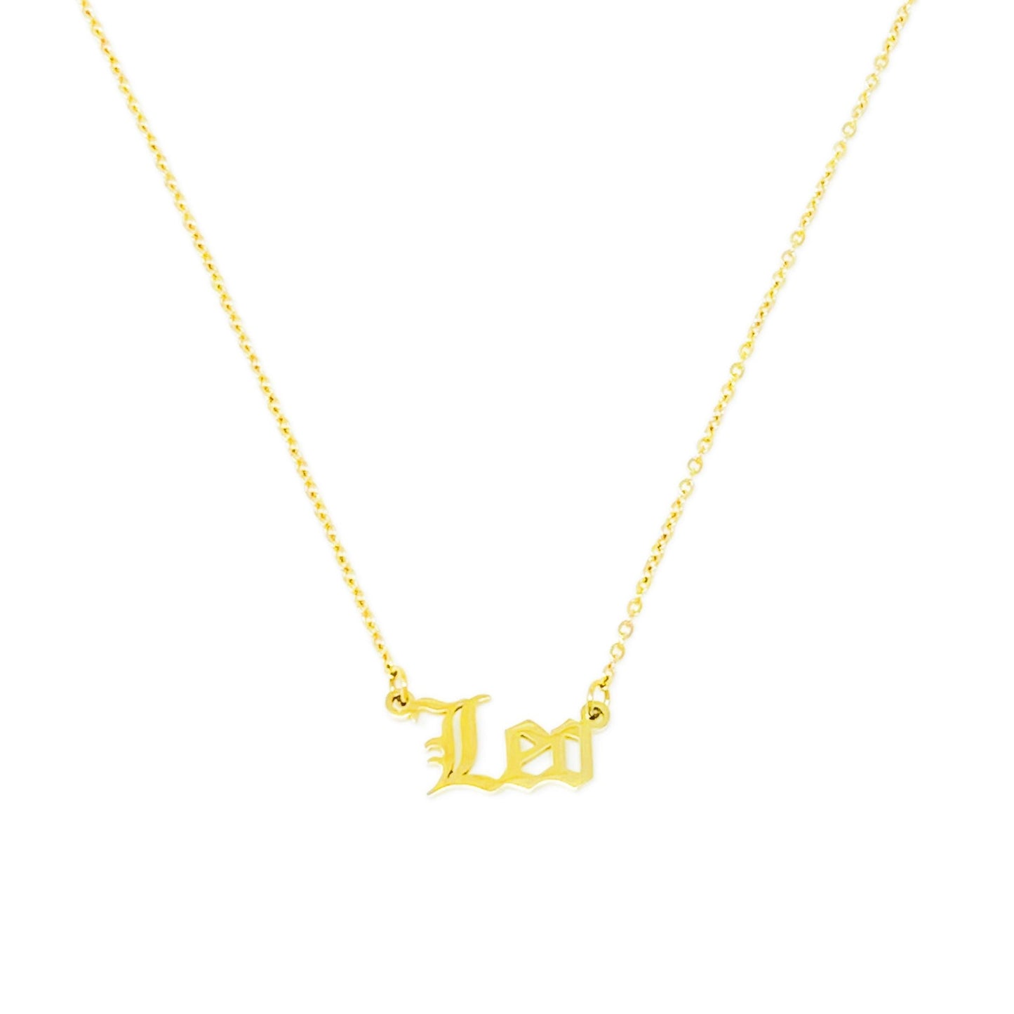 Old English Zodiac Necklace - Walter - Mall