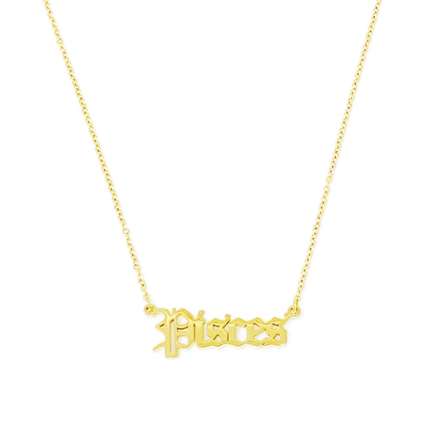 Old English Zodiac Necklace - Walter - Mall