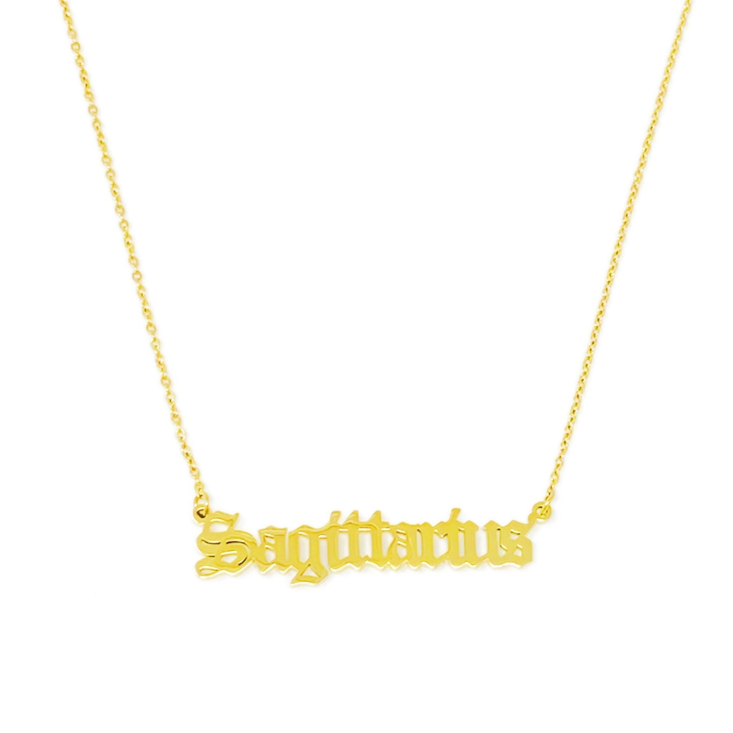 Old English Zodiac Necklace - Walter - Mall
