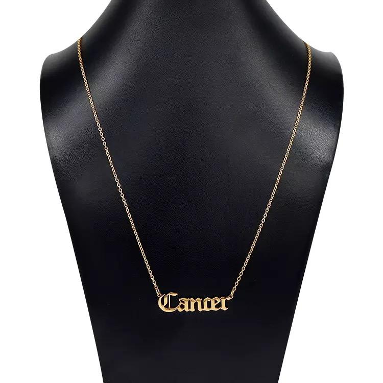 Old English Zodiac Necklace - Walter - Mall