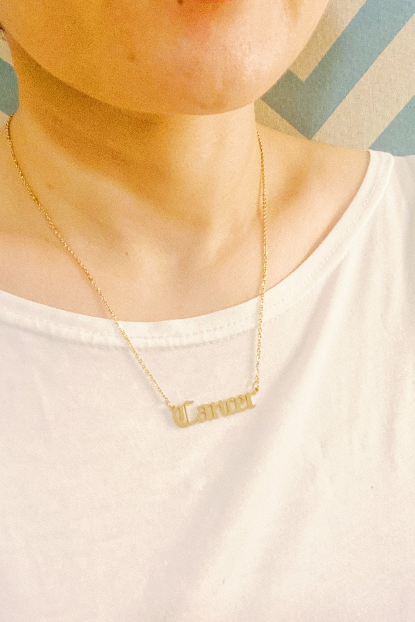 Old English Zodiac Necklace - Walter - Mall