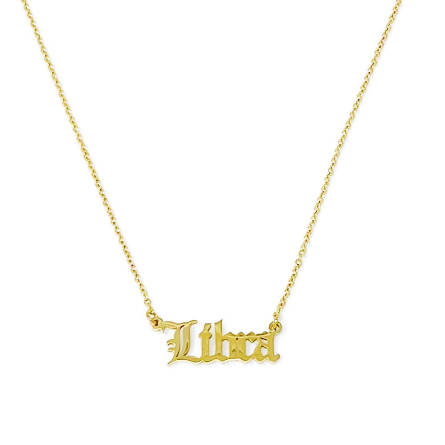 Old English Zodiac Necklace - Walter - Mall