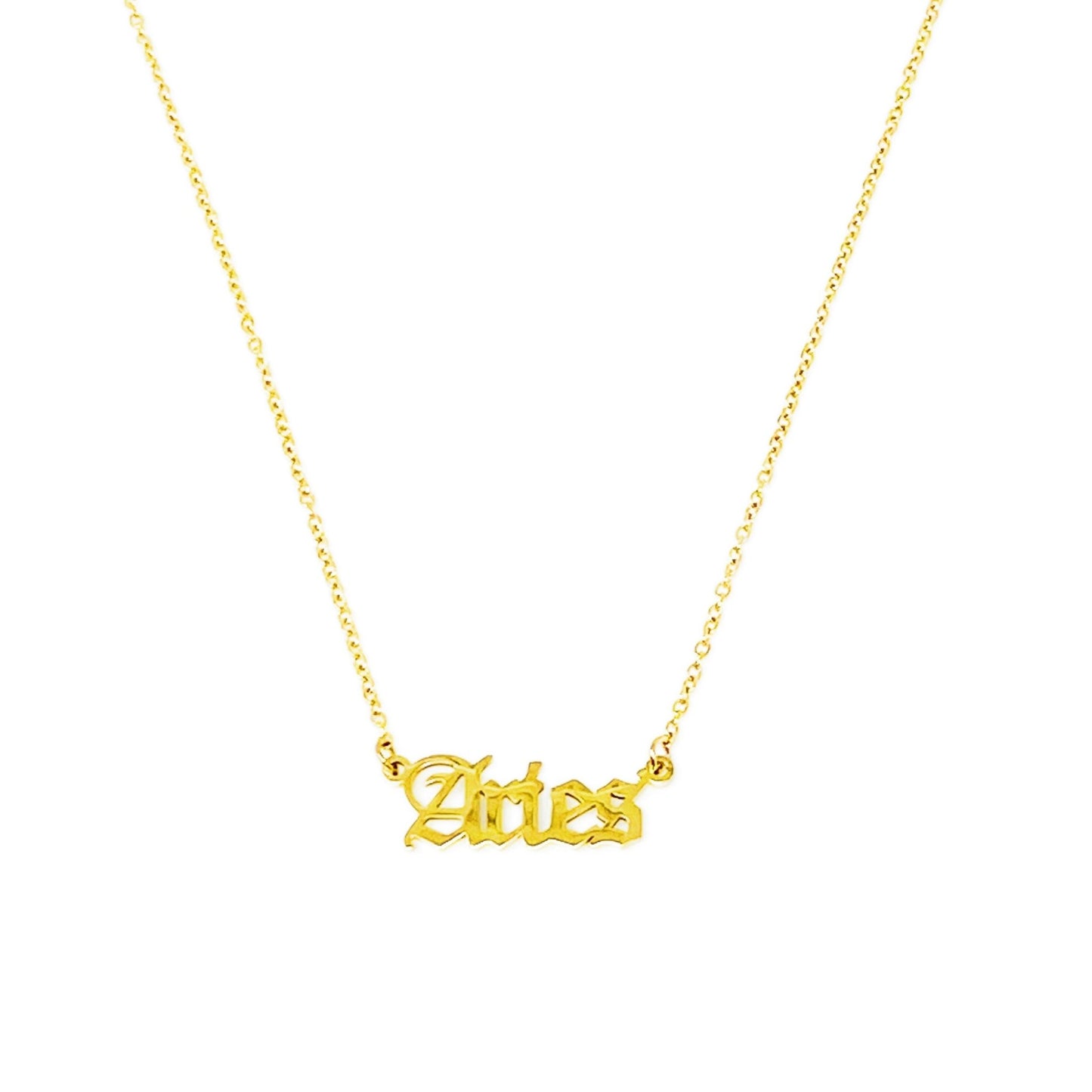 Old English Zodiac Necklace - Walter - Mall