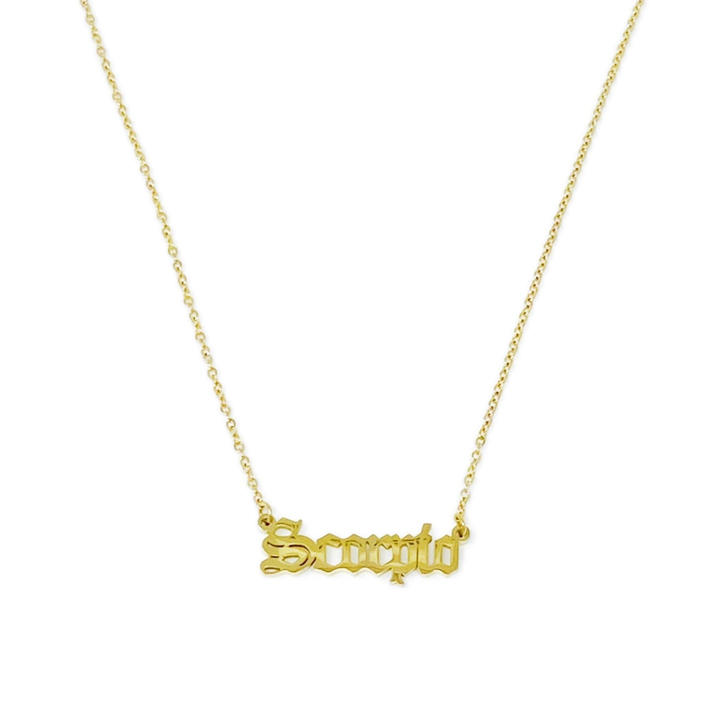 Old English Zodiac Necklace - Walter - Mall