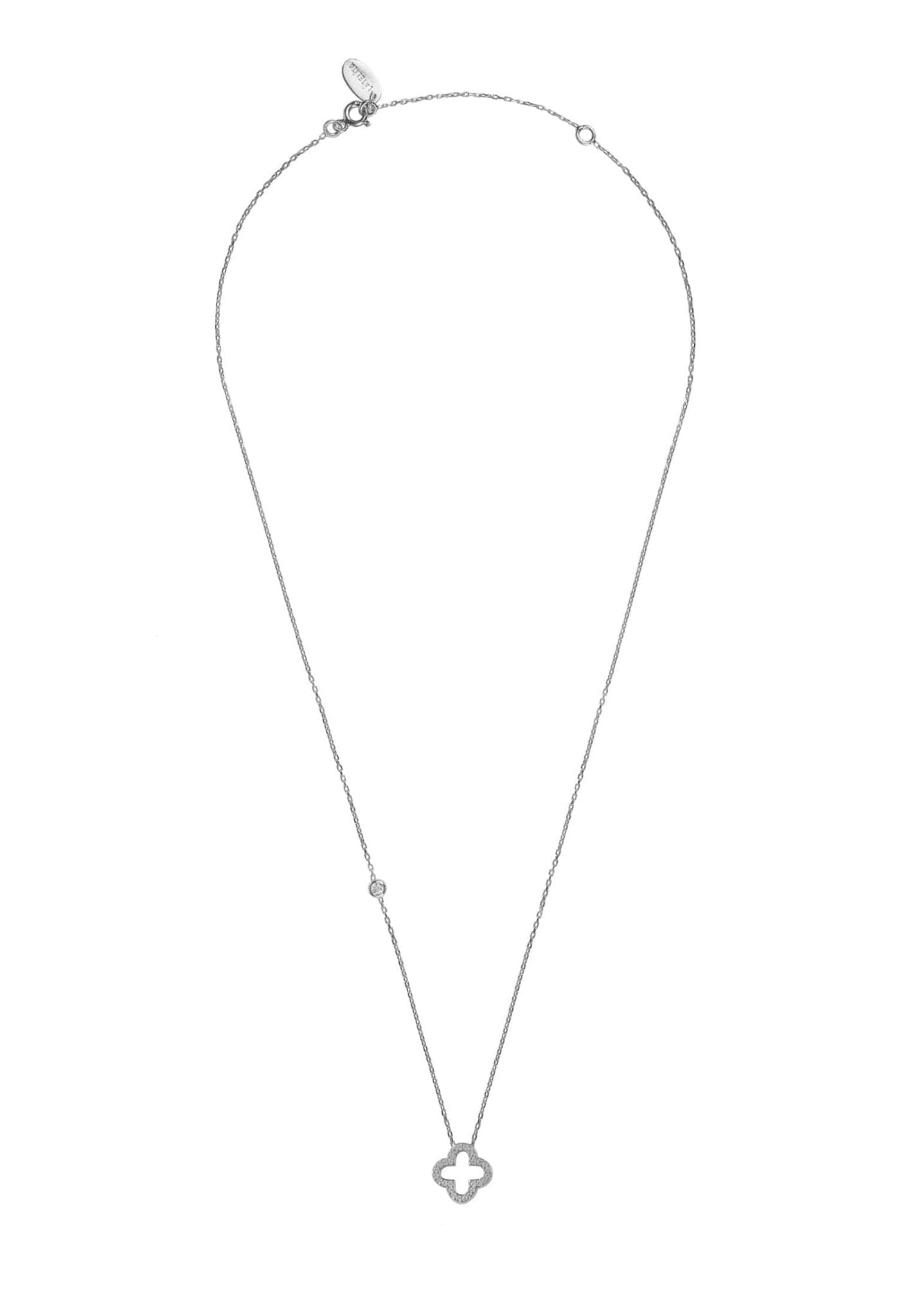 Open Clover Pendant Necklace, jewelry, silver - Walter - Mall