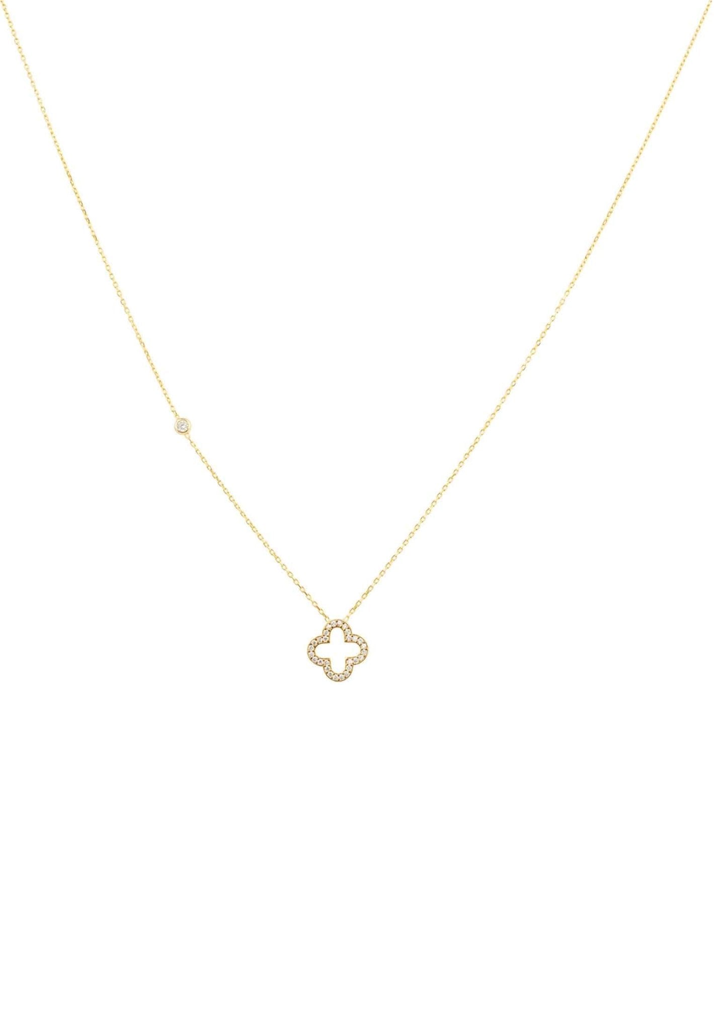 Open Clover Pendant Necklace, jewelry, silver - Walter - Mall