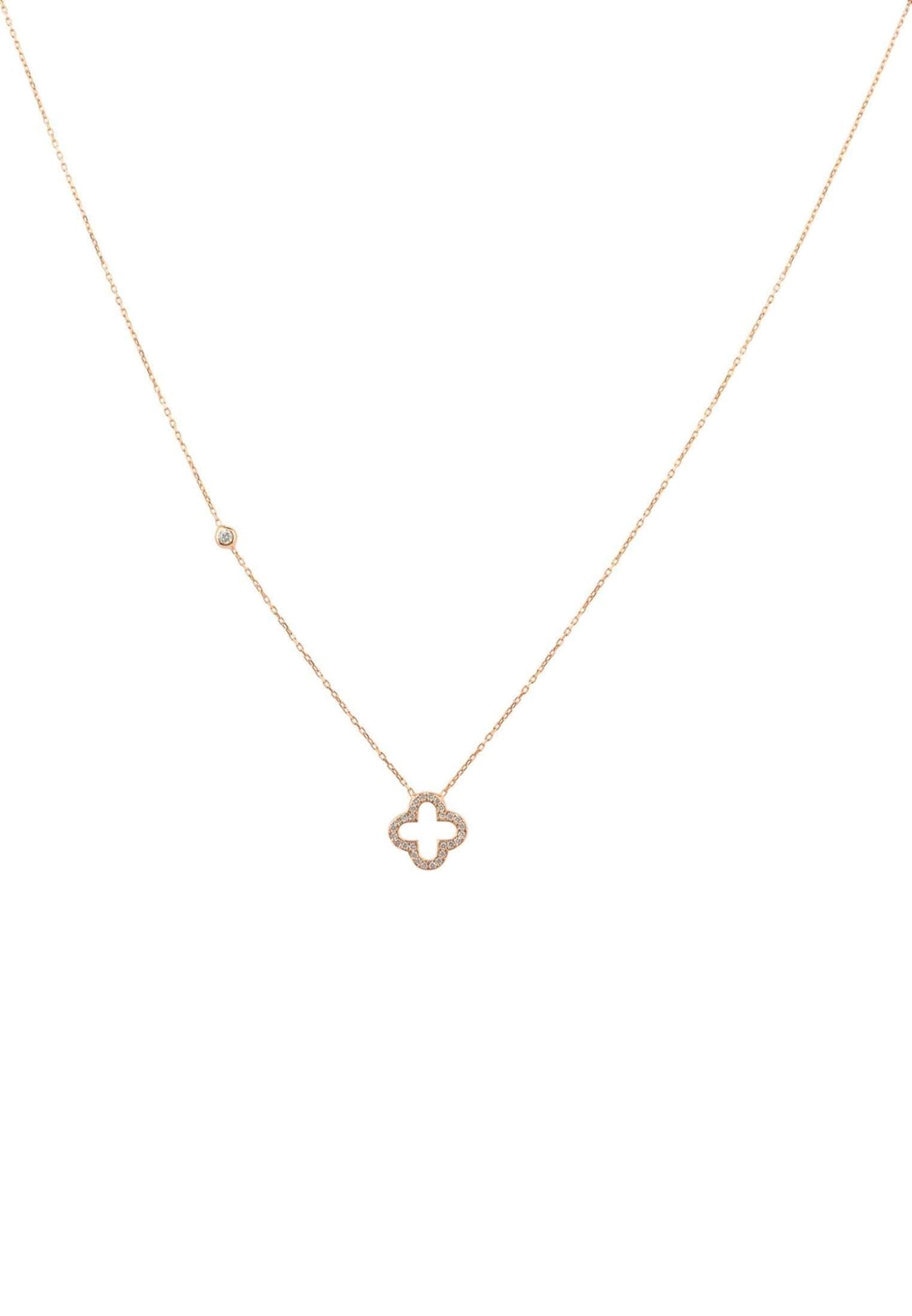 Open Clover Pendant Necklace, jewelry, silver - Walter - Mall