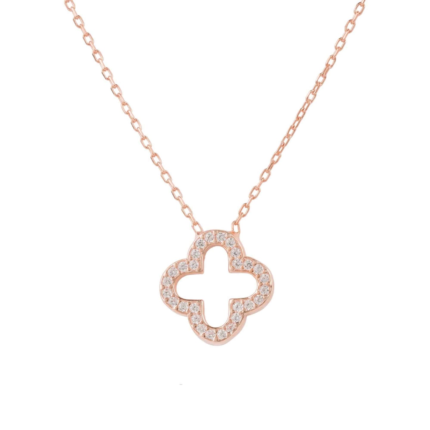 Open Clover Pendant Necklace, jewelry, silver - Walter - Mall