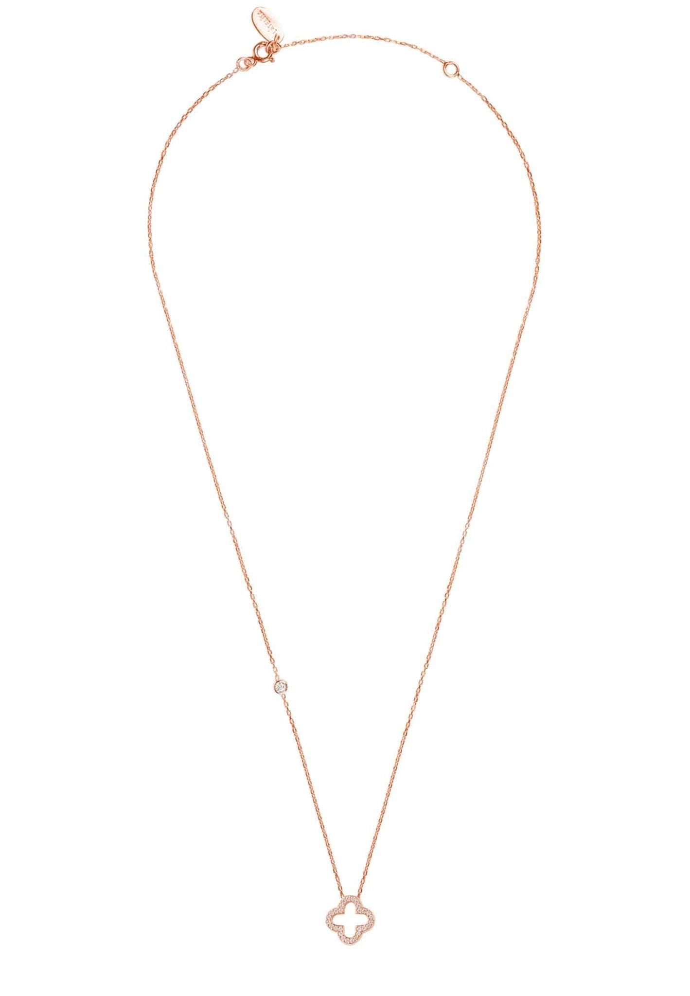 Open Clover Pendant Necklace, jewelry, silver - Walter - Mall