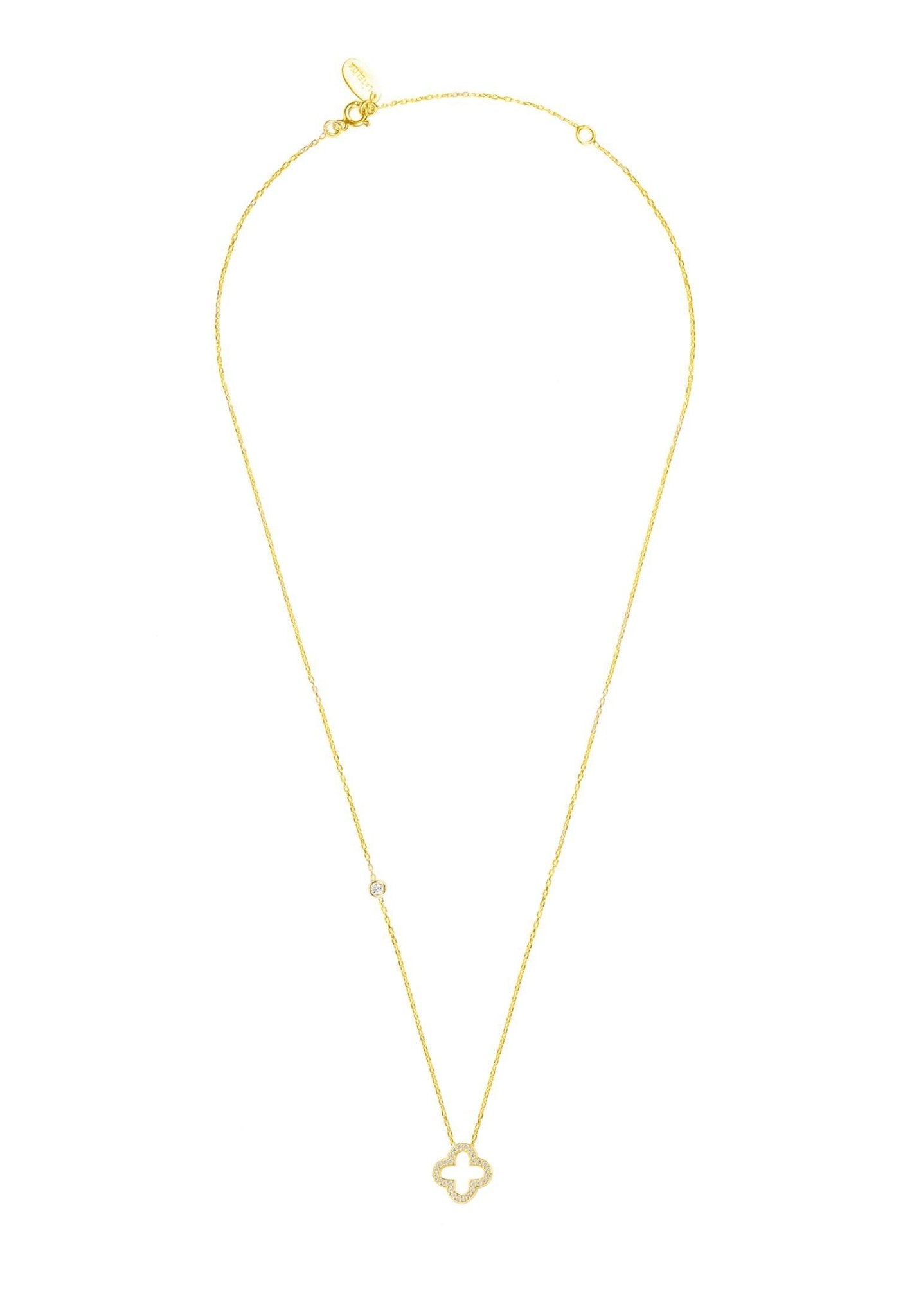 Open Clover Pendant Necklace, jewelry, silver - Walter - Mall