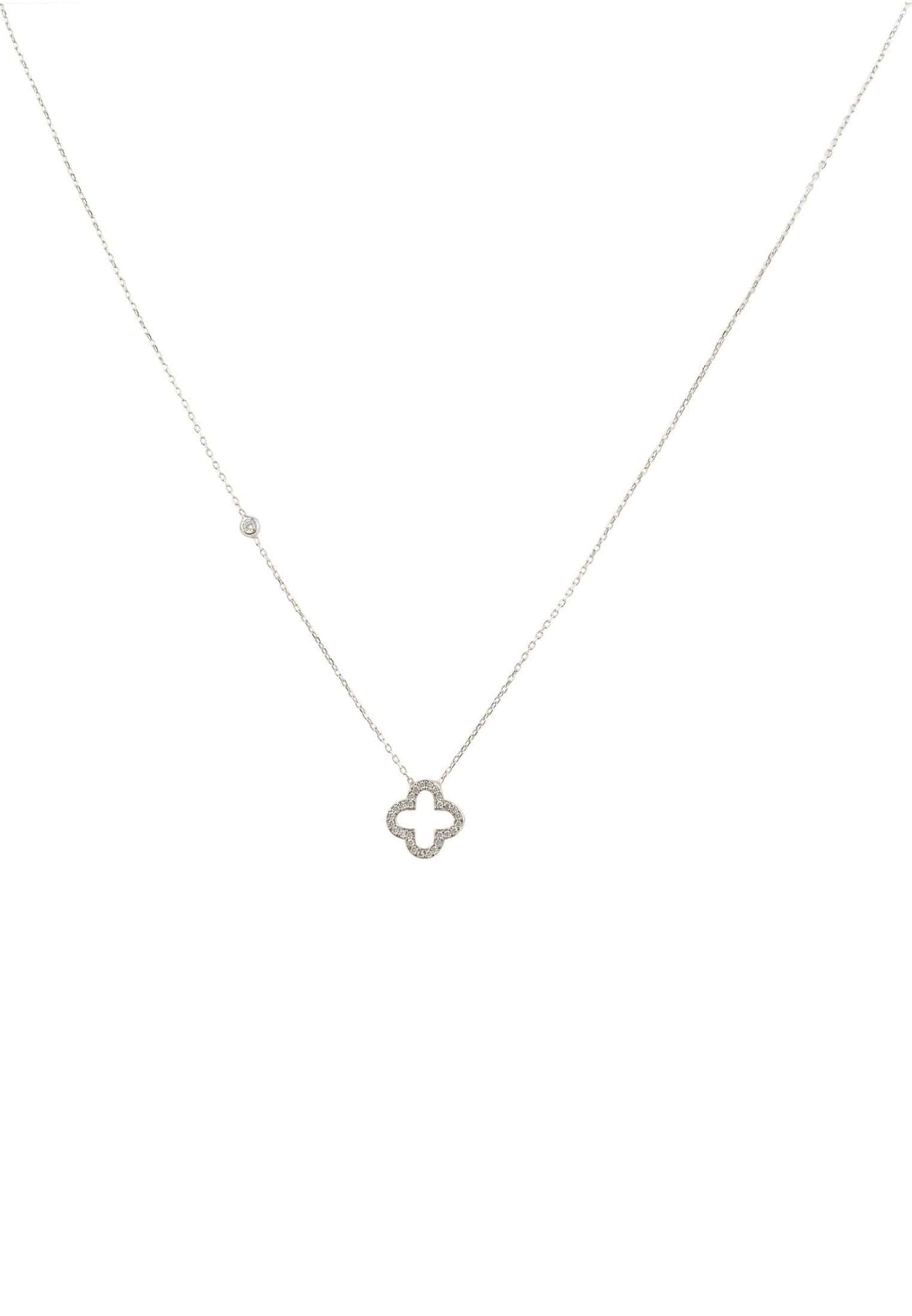 Open Clover Pendant Necklace, jewelry, silver - Walter - Mall