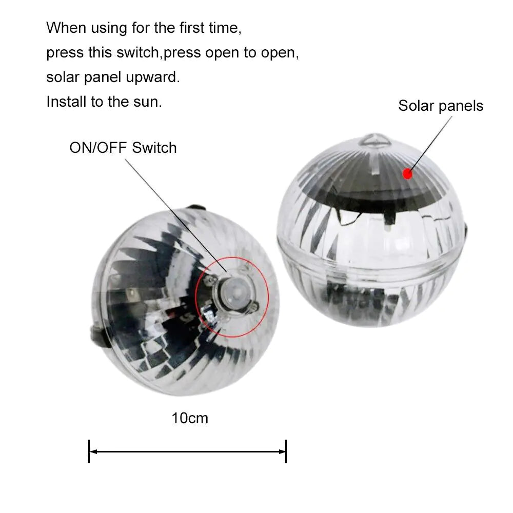 Outdoor Solar LED Floating Light Garden Pond Pool Lampe rotierende RGB -Farbwechsel