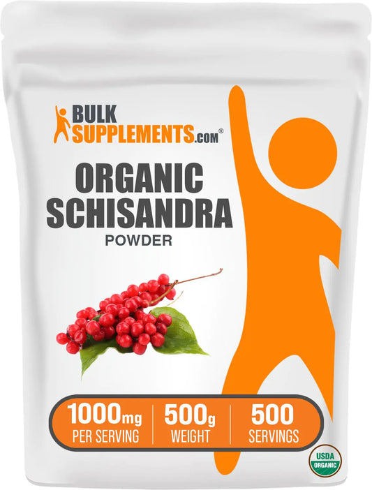 BulkSupplements.com Organic Schisandra Powder - Schisandra Supplement Schisandra Organic Powder - from Schisandra Berry Gluten Free - 1000mg per Serving 500g (1.1 lbs) (Pack of 1)