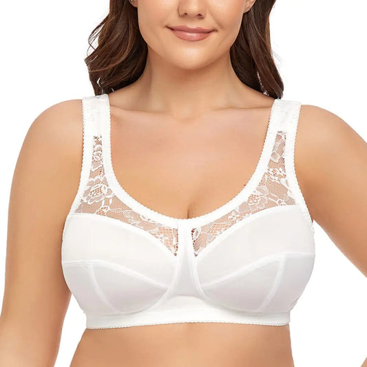 Bra Plus Size Minimizer Bra Non-Padded 44D White