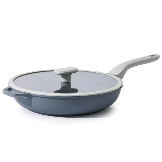 Frying Pan with Lid Non Toxic Nonstick Pan Skillet Health PRICUSIS Nonstick Ceramic y Egg Pan Nonstick Omelet Pan Chefs Pan PTFE PFOA & PFAS Free Induction Compatible (12Inch W/L)