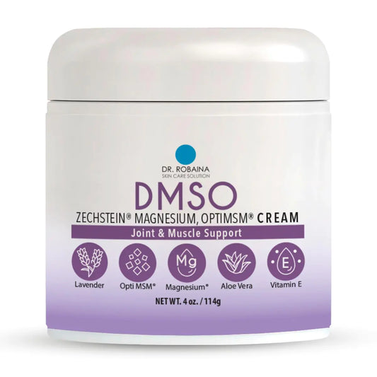 Dr. Robaina Lavender DMSO Cream - 99.9% Pure Pharmaceutical Grade | Skin Nourishing Formula with Zechstein Magnesium Arnica Aloe Vera Vitamin E - 4 oz | Made in USA