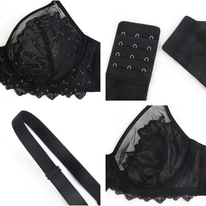 Full Coverage Unlined Underwire Bra, HSIA Winter Sonata Embroidered Lace Trim