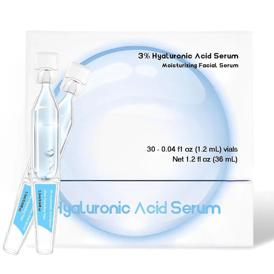 30pcs 3% Hyaluronic Acid Serum Ultra-Hydrating Vials Hyaluronic Acid Tubes 3% 3% Hyaluronic Acid Serum for Face3% hyaluronic acid serum，wake nature perfection hyaluronic acid