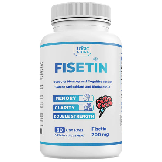 Logic Nutra Fisetin Doppelte Stärke – 200 mg – 60 Kapseln – Starkes antioxidatives Nahrungsergänzungsmittel zur Unterstützung des Wohlbefindens