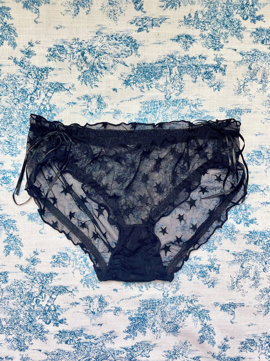 Black Mesh Star Panty