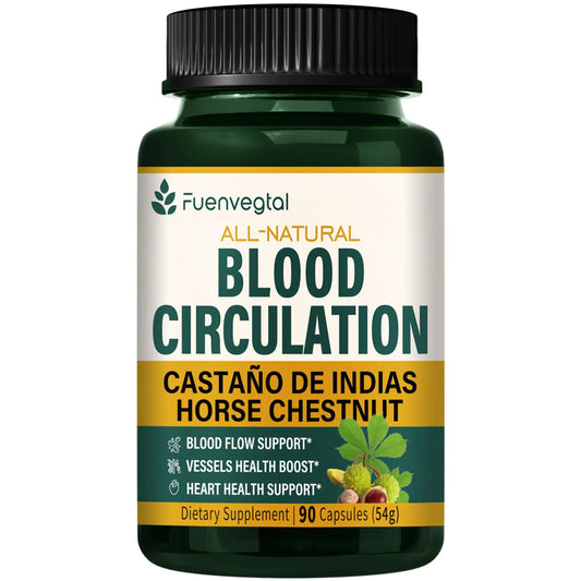 Fuenvegtal Horse Chestnut Blood Circulation Capsules Castaño de Indias y Diosmina para la Circulacion Nitric Oxide Supplement for Healthy Blood Flow Blood Pressure. 90 Counts