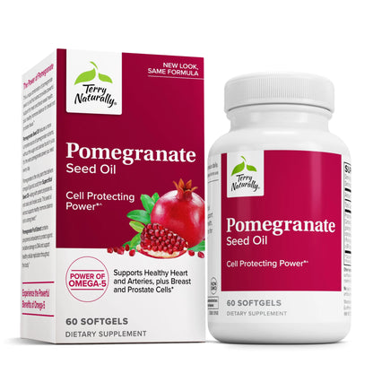Terry Naturally Pomegranate Seed Oil - 60 Softgels - Cell-Protecting Power - Non-GMO Gluten Free - 60 Servings