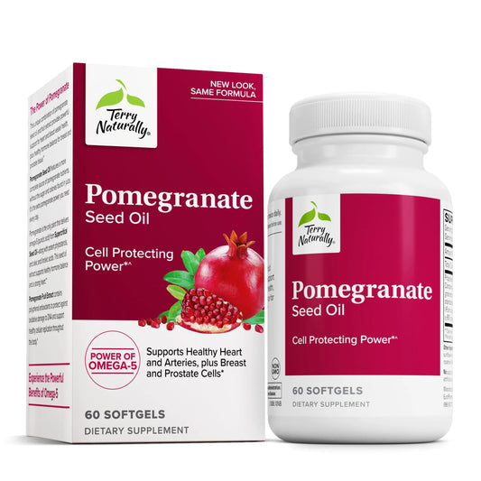 Terry Naturally Pomegranate Seed Oil - 60 Softgels - Cell-Protecting Power - Non-GMO Gluten Free - 60 Servings