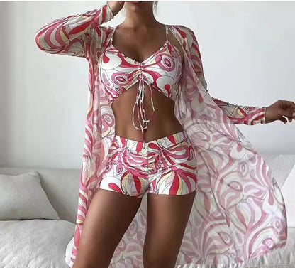2024 Women's Three-Piece High Waist Bikini Set