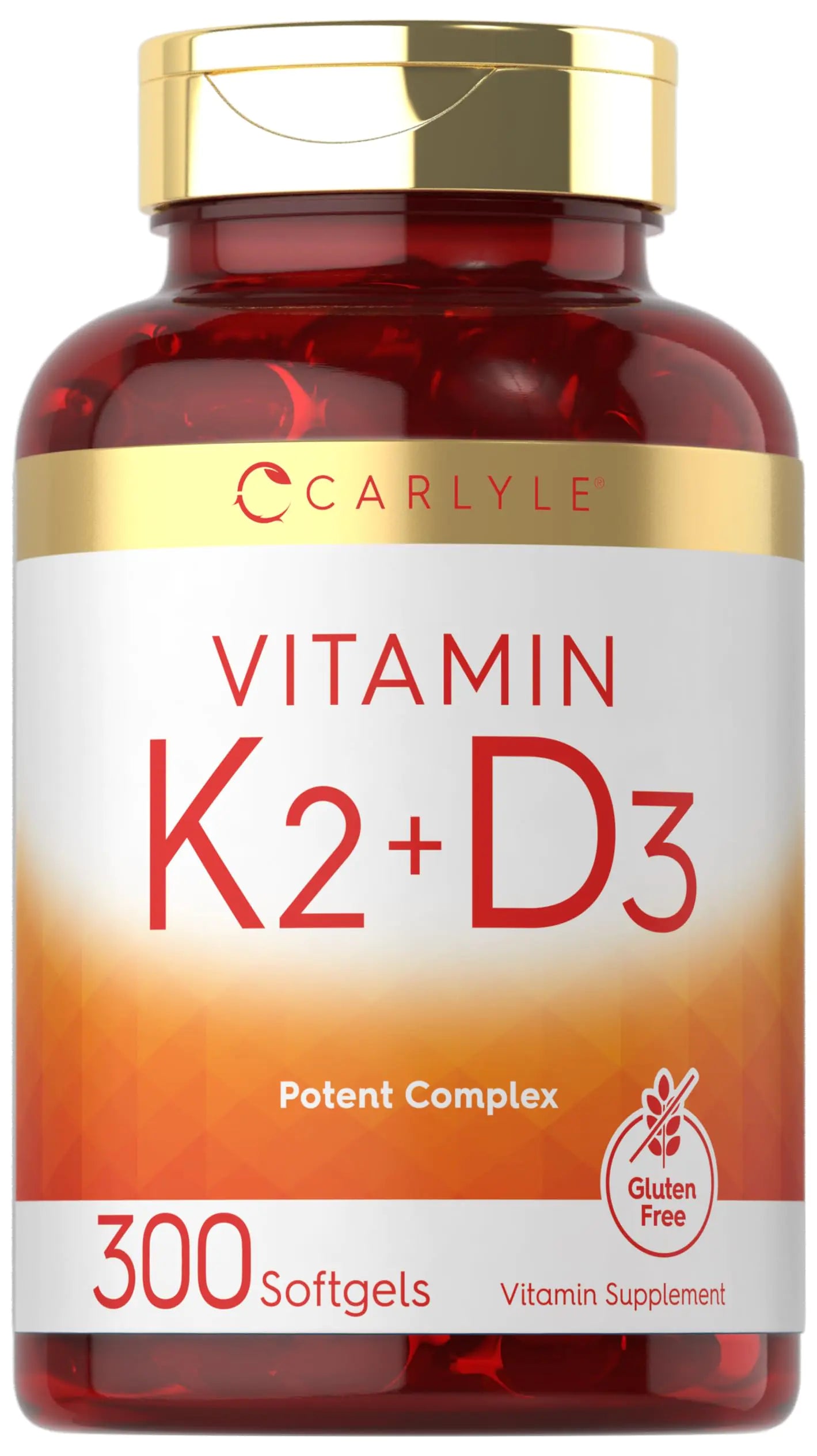 Vitamin K2 and D3 Supplement | 300 Softgels | 200mcg K2 MK7 & 10000 IU D3 | Non-GMO Gluten Free