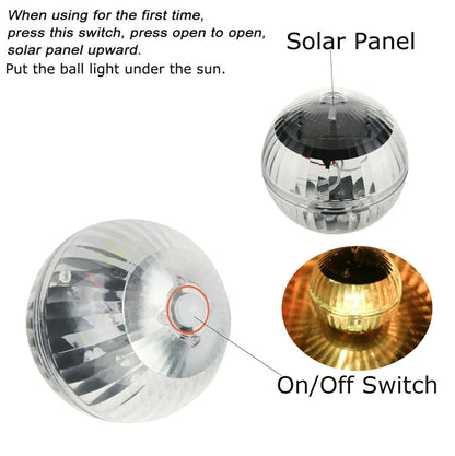 Outdoor Solar LED Floating Light Garden Pond Pool Lampe rotierende RGB -Farbwechsel