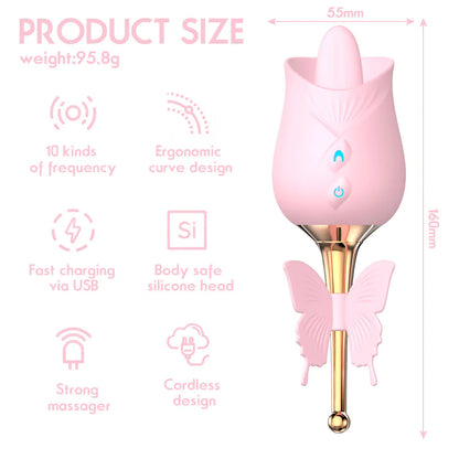 Rose's New Tongue Sucking Device with Vibrating Eggs