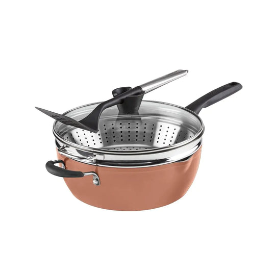 Cuisinart Preferred Pan 4-Pc Set - Sienna Sky (4.5 Qt. Multi-Purpose Pan w/Cover Steamer Slotted Turner)