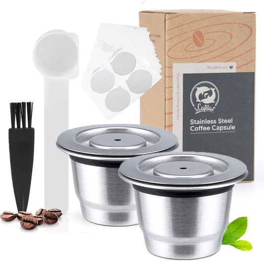 Refillable Coffee Capsules Stainless Steel Reusable Nespresso Pods Compatible with Nespresso Original Line Machines