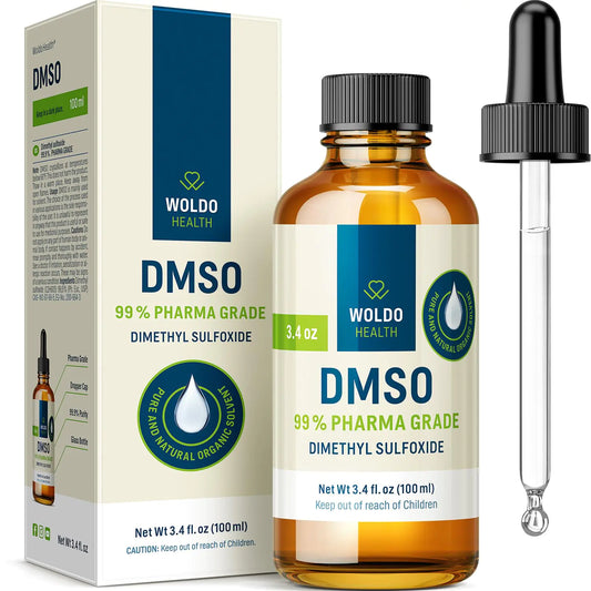 DMSO 99.9% Pharmaceutical Grade with 99.9% Purity & Low Odor - 3.38oz (Dimethyl Sulfoxide) Glass Bottle with Dropper