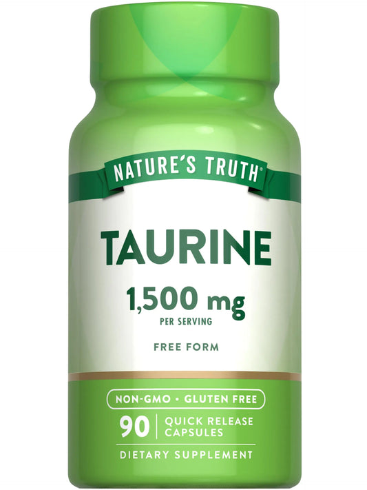 Natures Truth Taurine Supplement | 1500mg | 90 Capsules | Non-GMO & Gluten Free Amino Acid Supplement