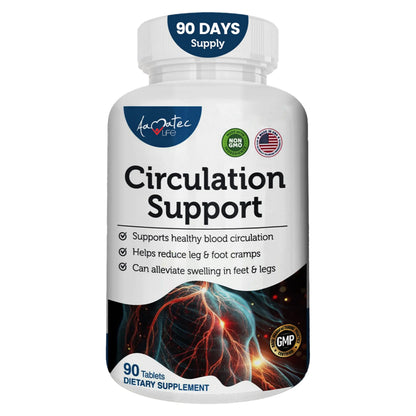 Aamatec Life Blood Circulation Support Supplement for Arteries & Veins Health- Natural Cardiovascular Pills with L-Arginine Ginger Root- Promotes Healthy Blood Flow & Heart Health- 90 Capsules