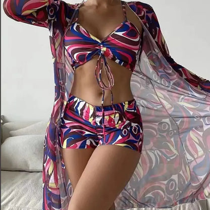 2024 Women's Three-Piece High Waist Bikini Set