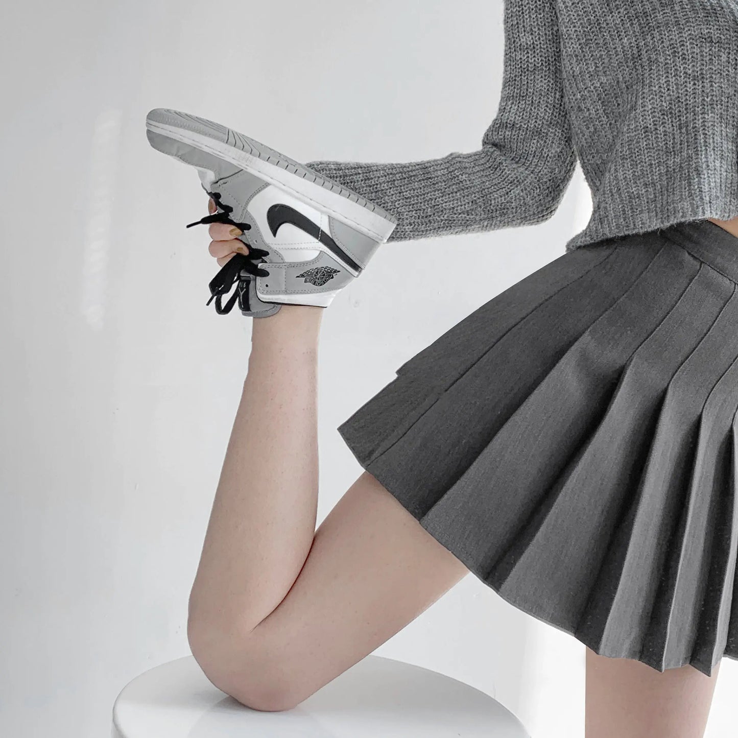 Fashionable Pleated Skirt for Women - Coffee Color