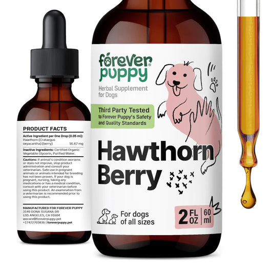 Hawthorn Drops for Dogs - Heart Health Supplement with Hawthorn Berries - Herbal Cardio Vitamins for Pets