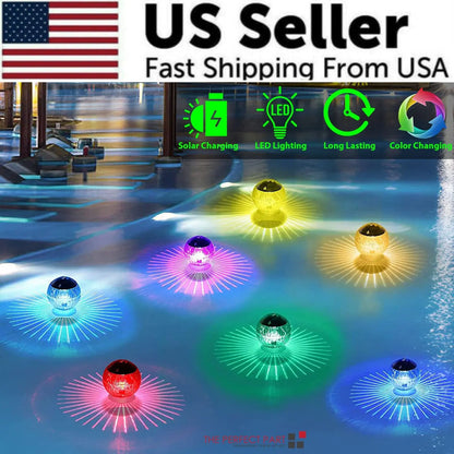 Outdoor Solar LED Floating Light Garden Pond Pool Lampe rotierende RGB -Farbwechsel