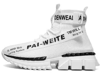 Breathable Flyknit High-Top Casual Sports Shoes
