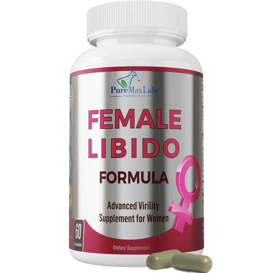 YUMMYVITE Female Libido Formula Advanced Virility Supplement for Women with Epimedium Horny Goat Weed Maca Tribulus Ginseng for Desire Energy Non-GMO 60 Capsules