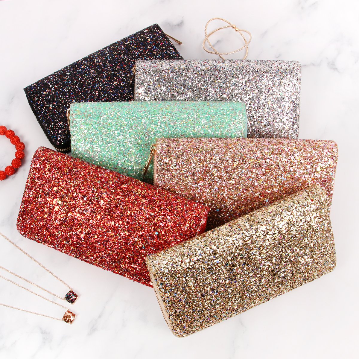 Glitter Zipper Wallet